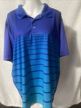 Men's Fila Blue Striped Golf Polo